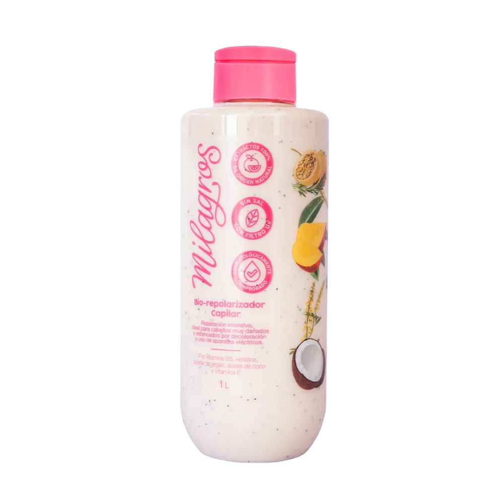Milagros Tratamiento Biorepolarizador ideal para cabellos muy danados y estancados 1 Litro